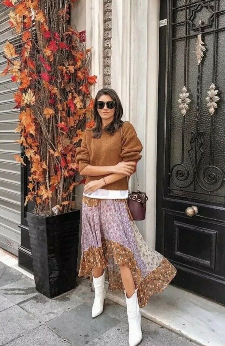 Jupe Zara Imprimé Floral Patchwork Asymétrique - Taille XL - Neuve Avec étiquettes