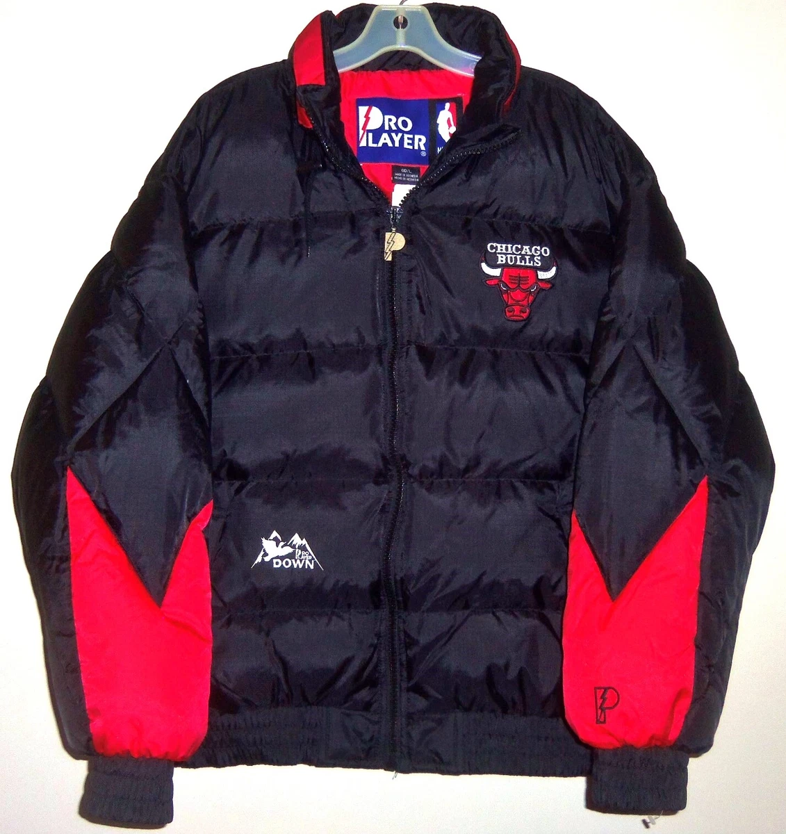 NEW VTG 90's CHICAGO BULLS NBA THROWBACK PRO/PLAYER BUBBLE GOOSE DOWN JACKET L