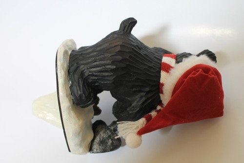 Weihnachten Gusseisen Strumpfaufhänger Weihnachtsmannmütze Schwarzbär Schaufel Schnee 9" 2,5 Pfund - Bild 5 von 5