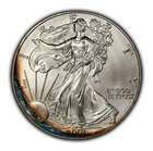2001 1 oz Silver American Eagle - Rainbow Crescent Toning - BU - SKU-E3171