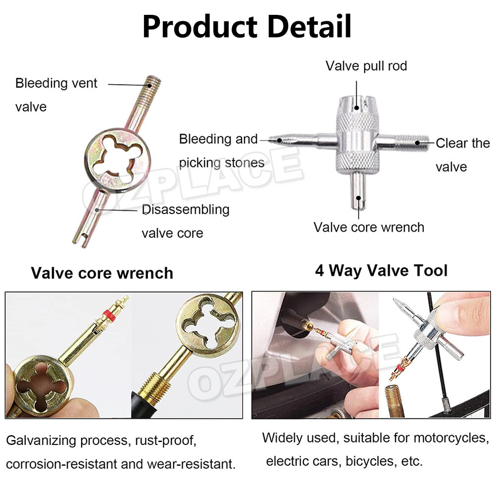 33pcs Car Tyre Valve Repair Tool Sets With 4in1 Valve Stem Removal