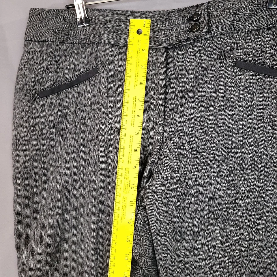 Pantalones de vestir informales para mujer David N. tiro alto recto espiga talla 14 Foto 3 de 4