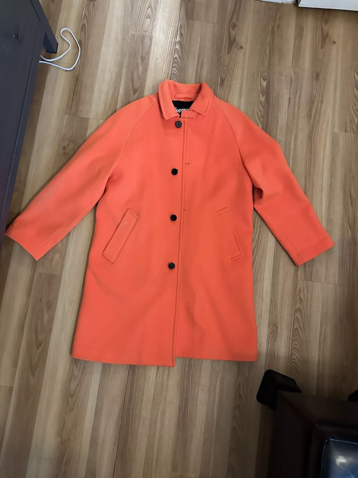 Manteau homme SUPREME Loro Piana tranchée laine orange taille États Unis : M/4260