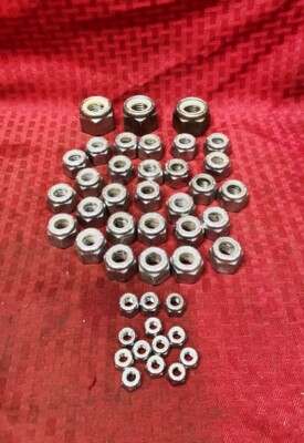 STEEL LOCKNUT WITH NYLON INSERT ASSORTED SIZES ** LOT OF 44 **