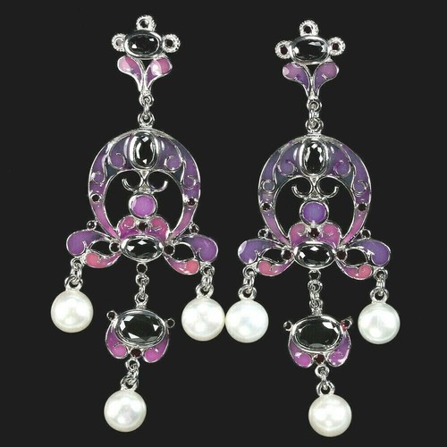 Scrumptious Grape Cluster Garnet 2 Tone 14K Sterling Articulated Pendant 24" - Picture 19 of 21