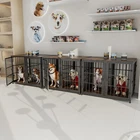 XXL Large Metal Dog Kennels End Table Furniture 4 Doors Pet Crate House fr 2 Dog