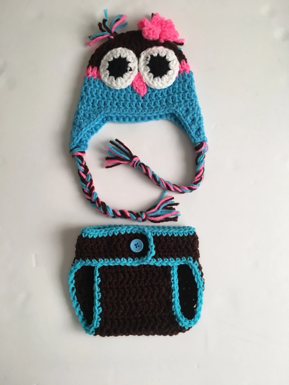 Crochet Newborn Owl Outfit, Handmade Baby Photo Prop, newborn owl photography