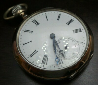 Great Antique Ornately Engraved Swiss 800 Silver Open Face  display picture 1