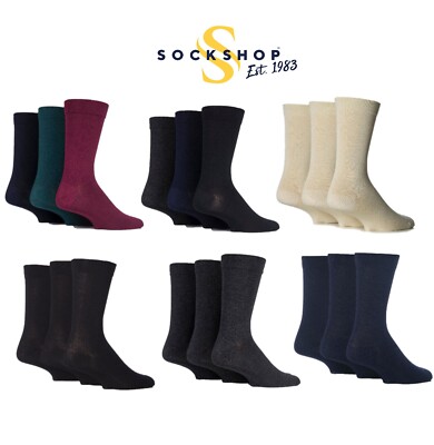 Men's Gentle Bamboo Socks Comfort Cuff Plain Smooth Toe Seams Pack