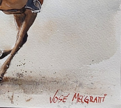 Watercolor Original Painting  11" x 12” Equestrian NOT A PRINT - Picture 2 of 6