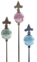 Dekorativer Ausgefallener Gartenstecker Motiv Lilie Metall Mit Farbigen Kugeln