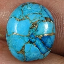 Natural Sky Blue Copper Turquoise Oval Cab Loose Gemstones 05.65Cts 12x 14x 05mm