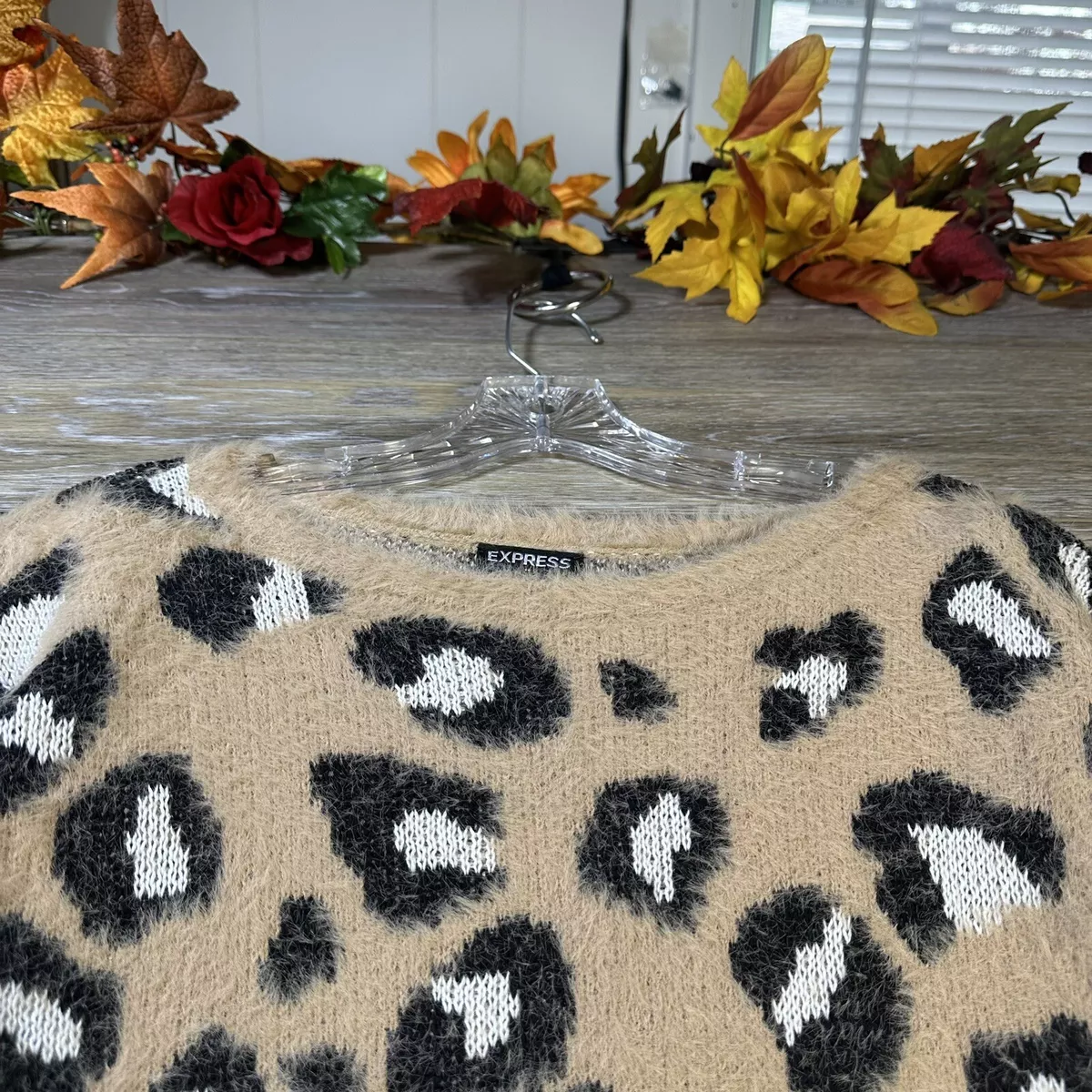Express cheetah best sale sweater