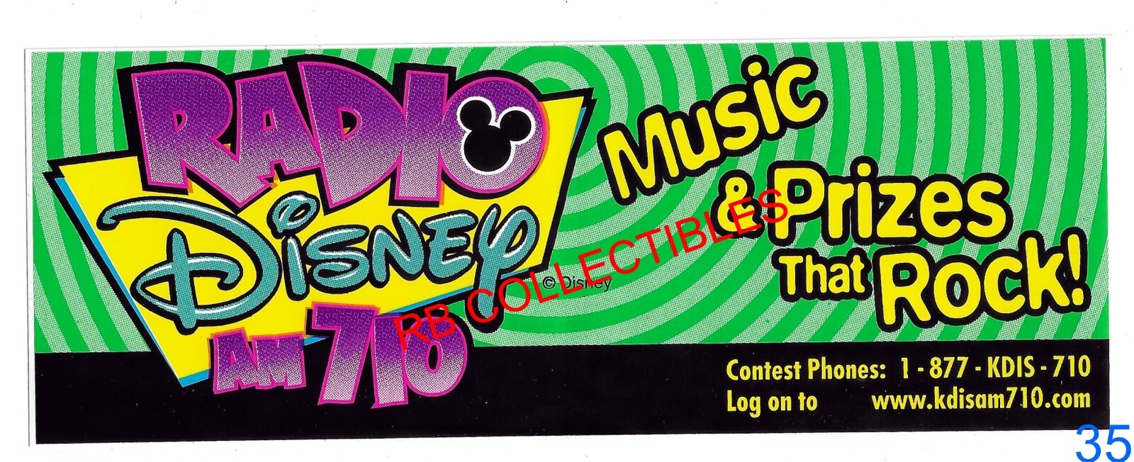 Radio Disney AM 710 - Green Sticker - New