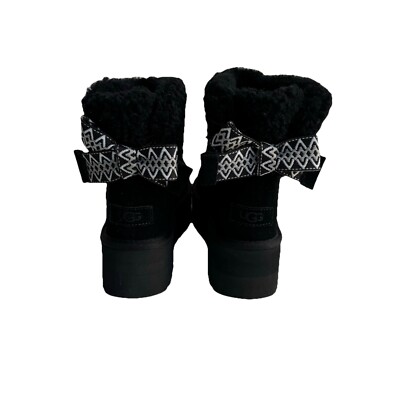 UGG CLASSIC MINI MAXI CURLY PLATFORM BLACK SHEARLING BOOT US 6 / EU 37 / UK 4