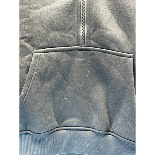SHEIN Pullover Felpa Collo Imbuto Mezza Zip Nero Comodo Casual Taglia S - Foto 2 di 6