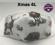 USA Christmas Adult Cloth Face Cover Mask 100 Cotton Washable PM2.5 Filter