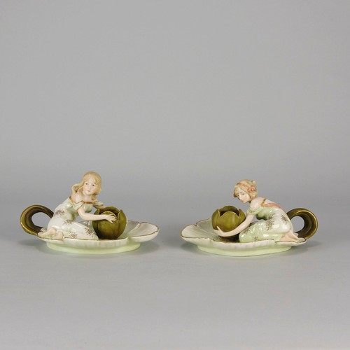 Late 19th Century Porcelain "Art Nouveau Candle Holders" by Ernst Wahliss - Picture 2 of 14