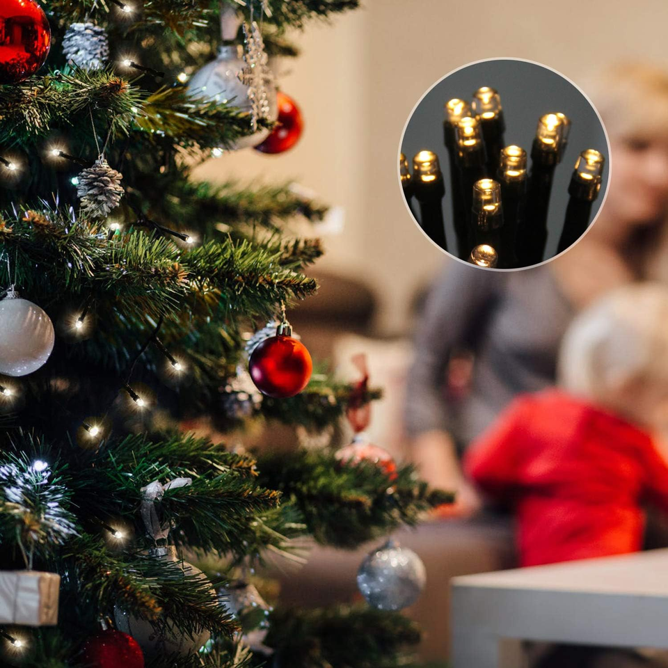 Battery Operated String Lights with Timer Christmas Outdoor String