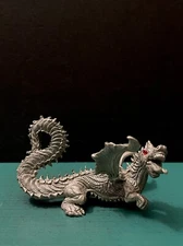 Rawcliffe Pewter  Chinese Astrology Winged Fire Dragon Figurine OOP LOTR GOT D&D