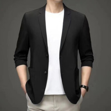Mens Casual Sunscreen Blazer Suit Jacket Summer Lightweight Business Work Coats