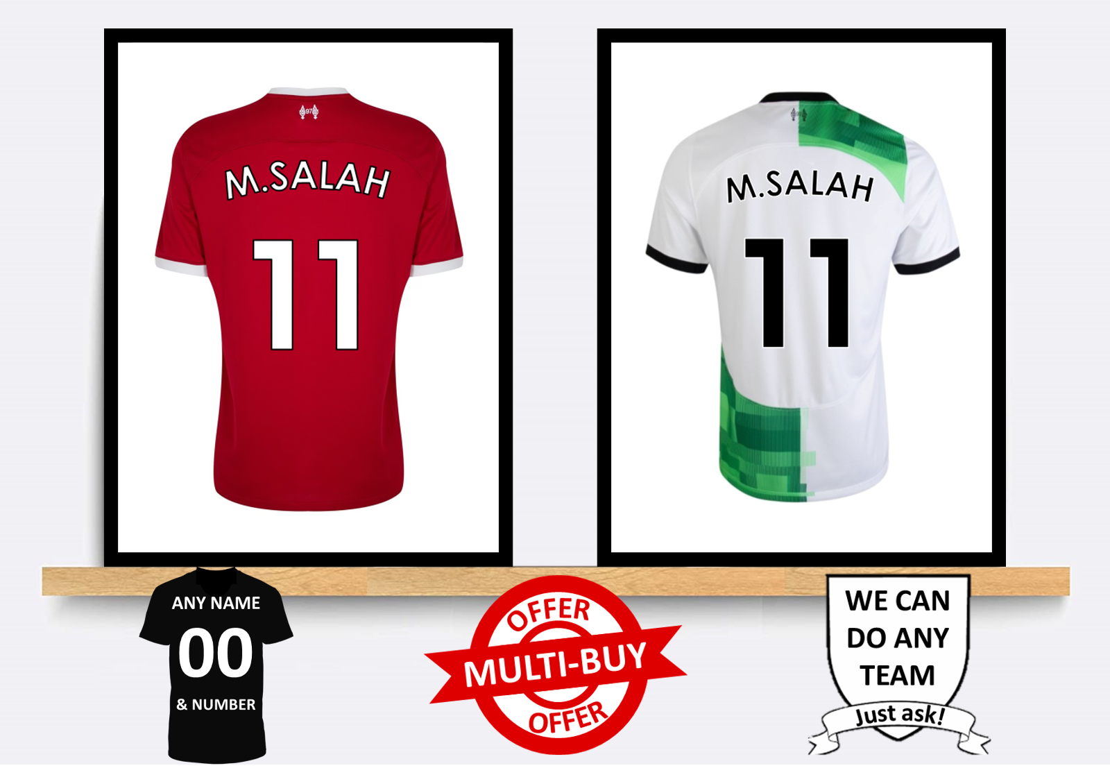 Personalised Liverpool Football Shirt Print Wall Art Poster Custom Home