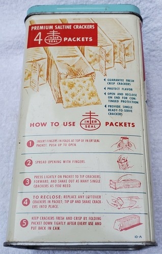 Vintage Nabisco Premium Saltine Crackers Tin 1969 Excellent Condition No Rust - Picture 6 of 12
