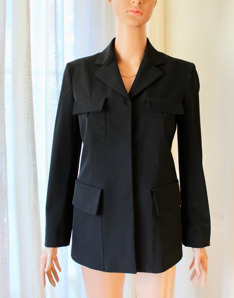 Impeccable and Stylish 4 Pocket Black Prada Jacket / EU Size 42