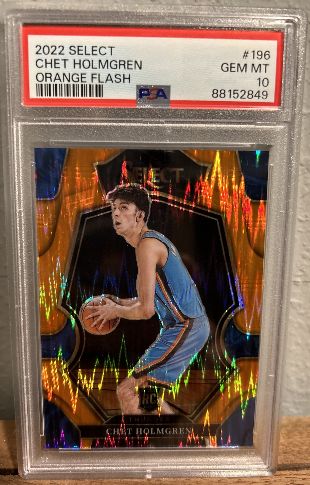 2022-23 Panini Select Chet Holmgren #196 Orange Flash PSA 10