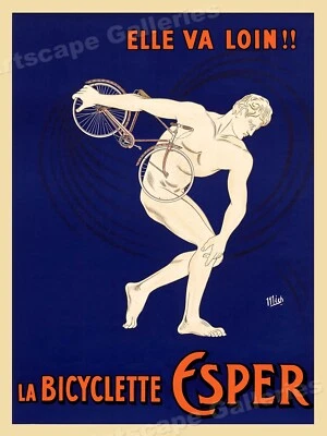 1910 French Bicycle Poster - "La Bicyclette Esper" Art Print - 18x24
