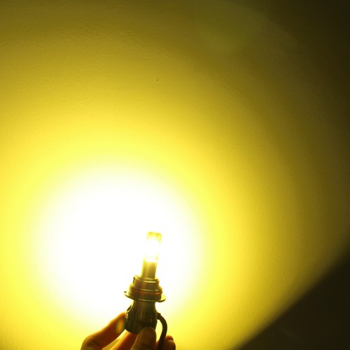 Alla Lighting LED Golden YELLOW HB5 9007 Headlight Bulb,Fit Off-center Housing - Picture 3 of 11
