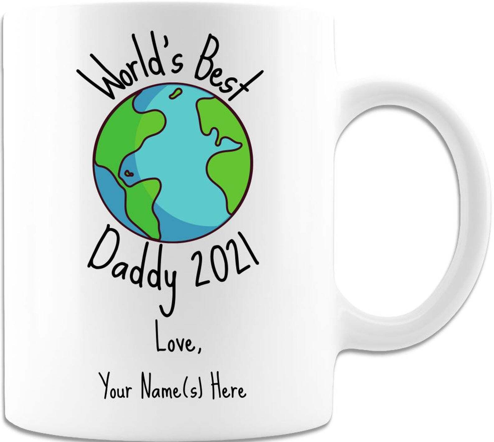 Worlds Best Daddy Personalized Cute Fathers Day Gift