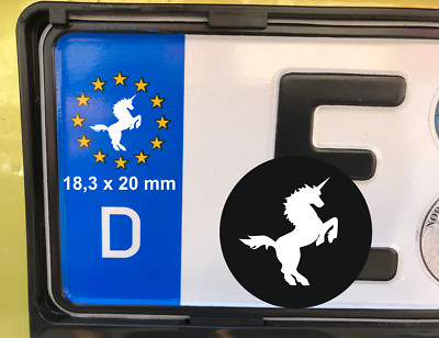 4x Nummernschild Aufkleber Einhorn Unicorn Sticker EU Plakette Kennzeichen