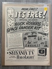 1953 SYLVANIA TV 10x13.25" Print Ad FN 6.0 Buck Rogers Space Ranger Kit