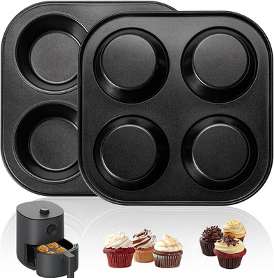 2 Pack Muffin Pan Nonstick Carbon Steel Cupcake Tray Air Fryer Oven Bake Mold