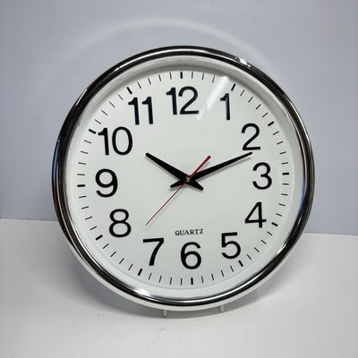 JUMBO runde Wanduhr 14'' groß & gut ablesbar Analoganzeige AA BATTERIE INKL.
