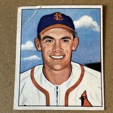 1950 Bowman - Johnny Lindell, Outfield, St Louis Cardinals, Baseball Card #209