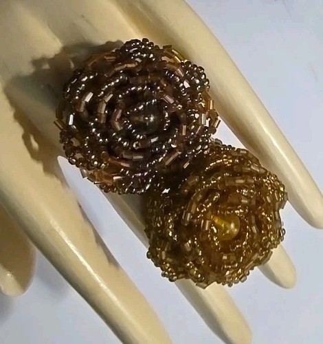 2 Handcrafted Beaded Stretchy Rings - Foto 3 di 5