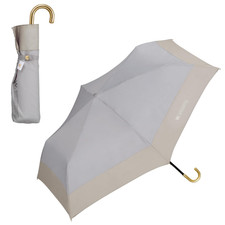 Wpc UV Cut Folding Umbrella Plain Mini for Sun&Rain Handle Grey Color 49cm 160g