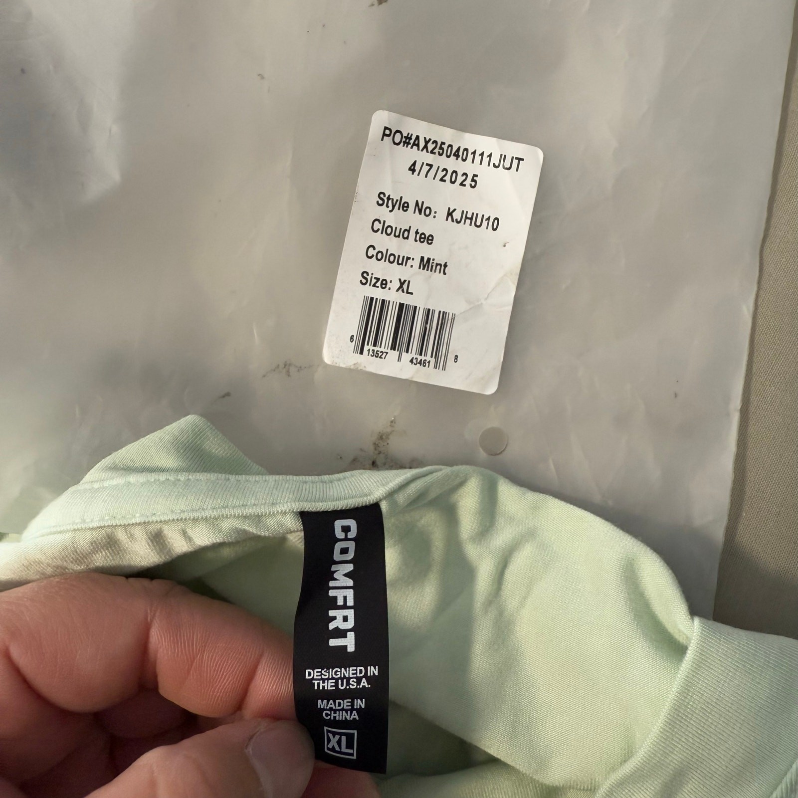 Comfrt Cloud Tee, Mint, XL