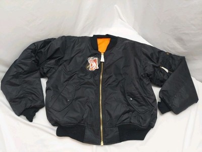 Vintage New MA-1 Flight Bomber Jacket Men s Full Zipper Black Sz XL 