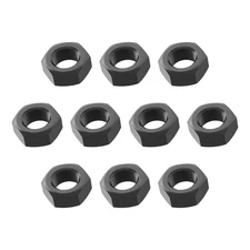 10 PCS M12-1.75 Black Hex Nuts Carbon Steel Metric Coarse Thread ISO 4032