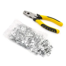 Wire Cage Buckle Clips Pliers with 300pcs Wire Cage Building Clips Snap Plier...