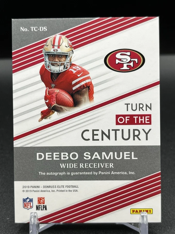 2019 Donruss Elite Deebo Samuel Turn Of The century Auto 18/25 #TC-DS OD - Image 2 of 3