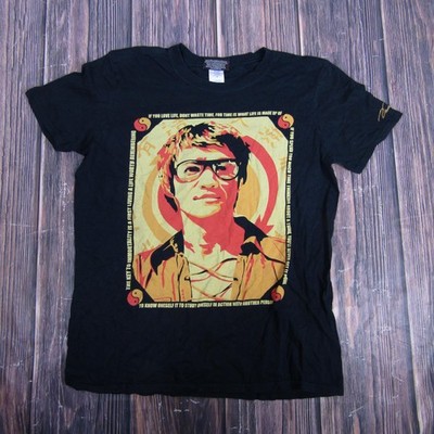 Bruce Lee Shirt Mens Medium Black Portrait Quote Graphic Tee Movie Martial Arts