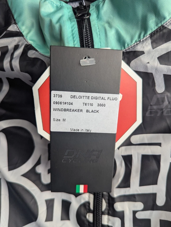 NWT Women's Cycling Vest — Deloitte Digital, Graffiti Style Windproof Black Teal - Image 4 of 4