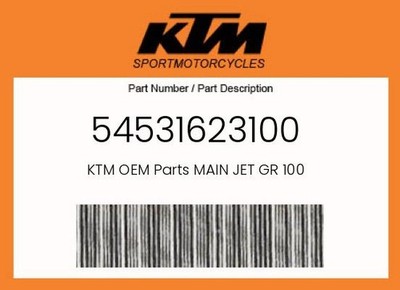 KTM Genuine Main Jet Gr 100 - 54531623100
