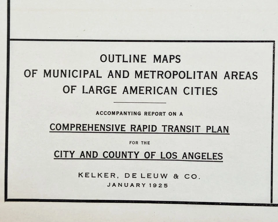 Mapa de ciudades de Estados Unidos 1925 tránsito rápido LOS ANGELES - BOSTON - CHICAGO Foto 4 de 4