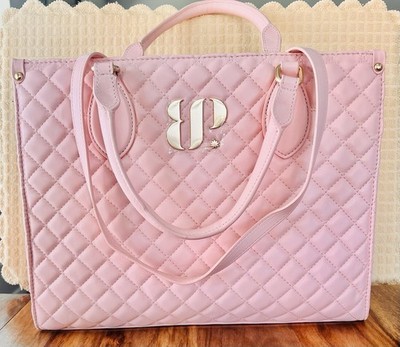 BP Baby Pink Quilted Faux Leather Dbl Handle/Adj Shldr Strap Standard Lining