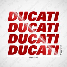 4 stickers DUCATI 10 cm ROUGE brillant tuning moto logo réservoir autocollant